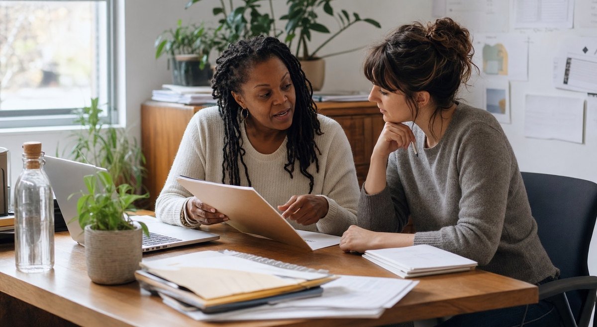 An adviser walking a first-time nonprofit founder through her paperwork